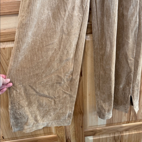 Nike Tan Wide Leg Activewear Loungewear Sporty Ribbed Cotton Blend Fabric Size S - Picture 6 of 14